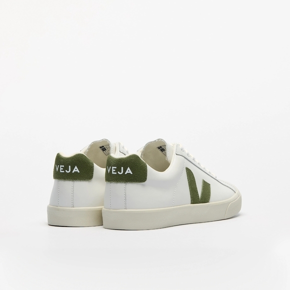BNWOB Veja Leather & Suede White & Kiwi Sz 6 Sneakers - Picture 2 of 12